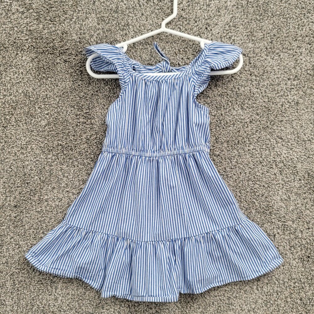 Girls Crew Cuts Blue & White Striped Sundress  Size 3      Spring2024